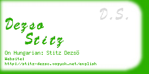 dezso stitz business card